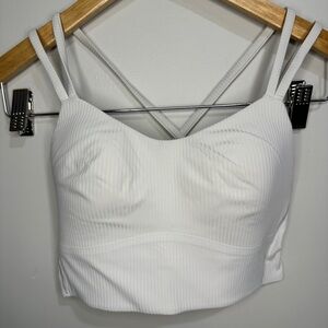 Lululemon - White Ribbed Sports Bra